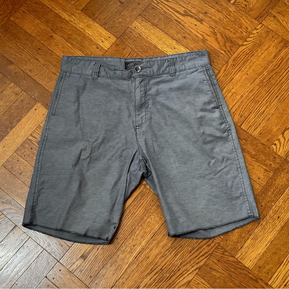 Retrofit Men's 34 Shorts Blue Chambray Denim Paint Splatter